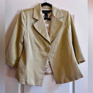 Lane Bryant Gold Metallic Jacquard Blazer